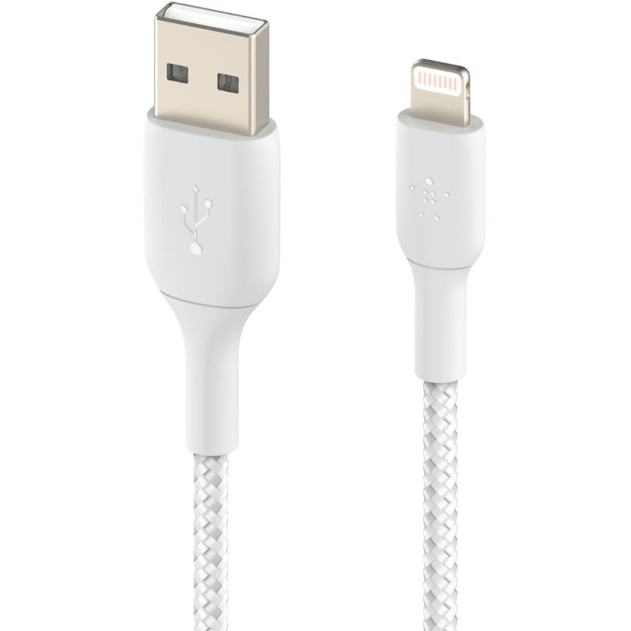 Belkin Braided Lightning to USB-A Cable (1m / 3.3ft, White) - CAA002bt1MWH