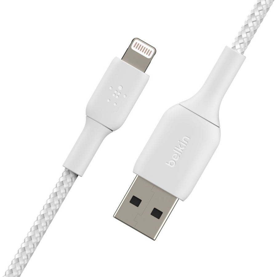 Belkin Braided Lightning to USB-A Cable (1m / 3.3ft, White) - CAA002bt1MWH