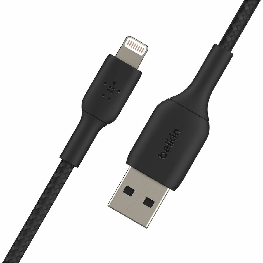 Belkin Braided Lightning to USB-A Cable (2m / 6.6ft, Black) - CAA002bt2MBK