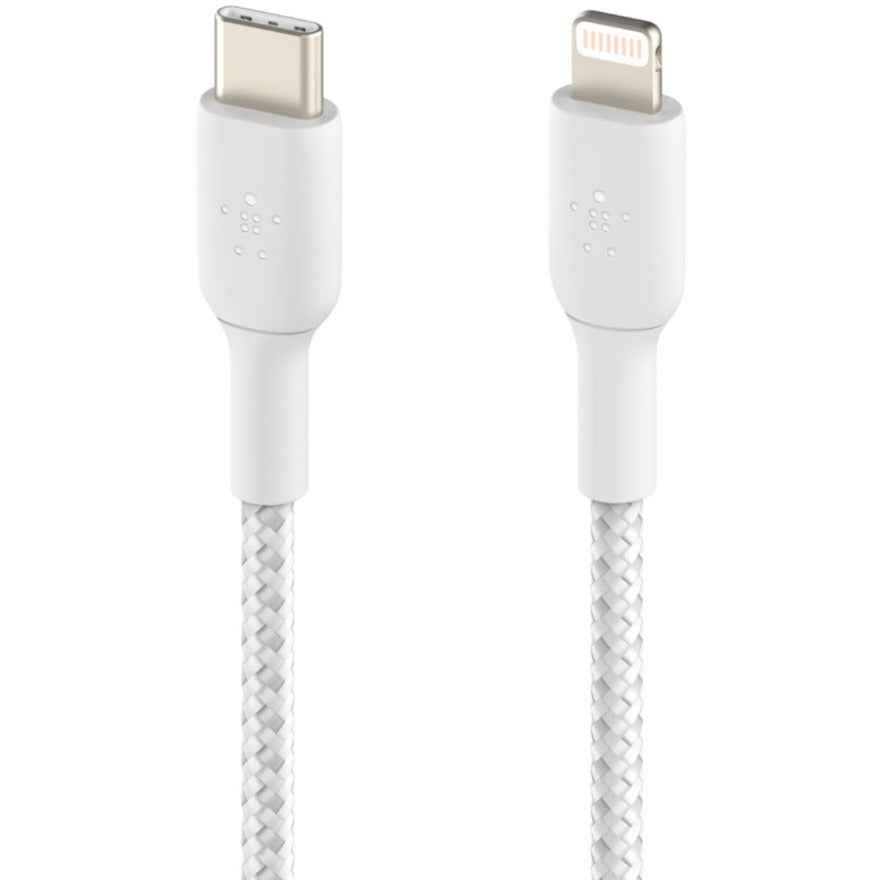 Belkin BoostCharge Braided USB-C to Lightning Cable (1 meter / 3.3 foot, White) - CAA004BT1MWH
