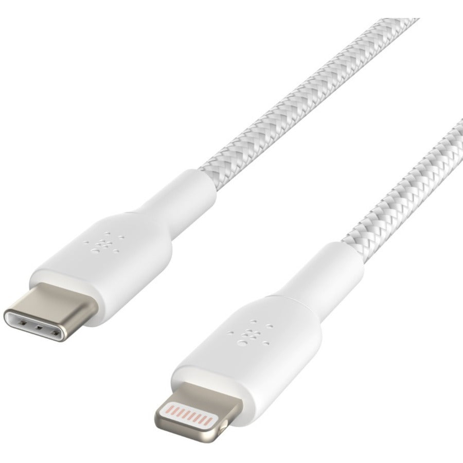 Belkin BoostCharge Braided USB-C to Lightning Cable (1 meter / 3.3 foot, White) - CAA004BT1MWH