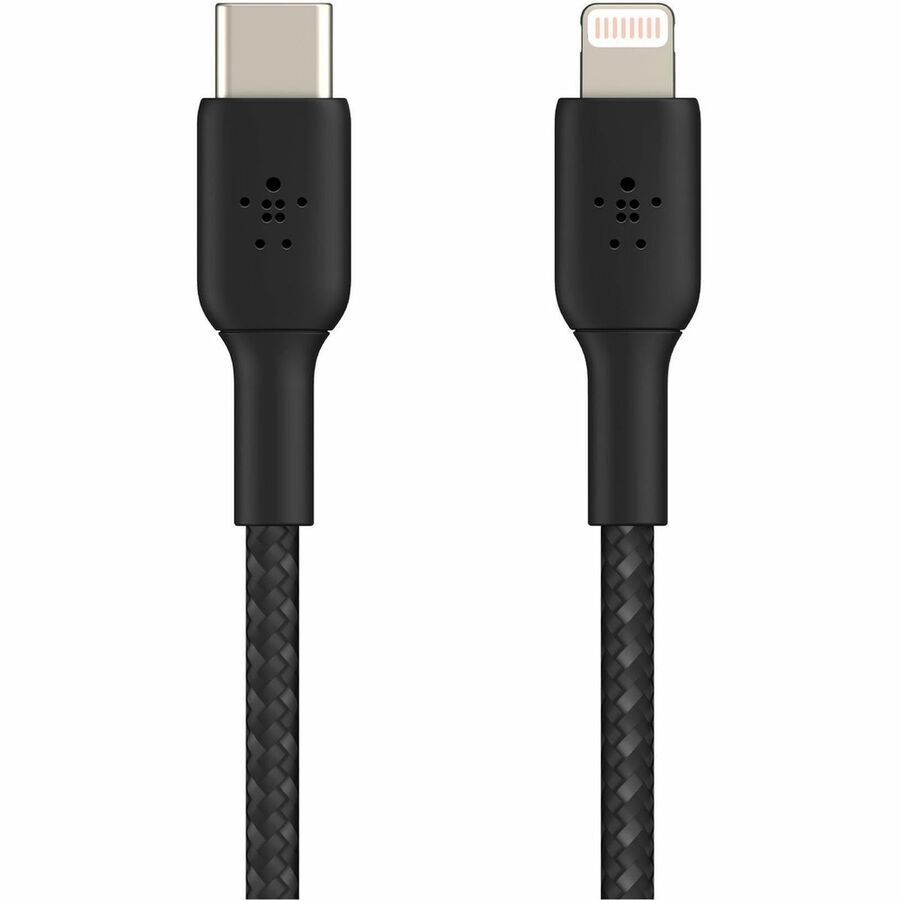 Belkin 30W USB-C to Lightning Cable - Nylon, Braided - M/M - 2m/6.6ft - Black - CAA004BT2MBK