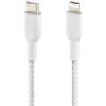 Belkin Braided USB-C to Lightning Cable (2m / 6.6ft, White) - CAA004BT2MWH