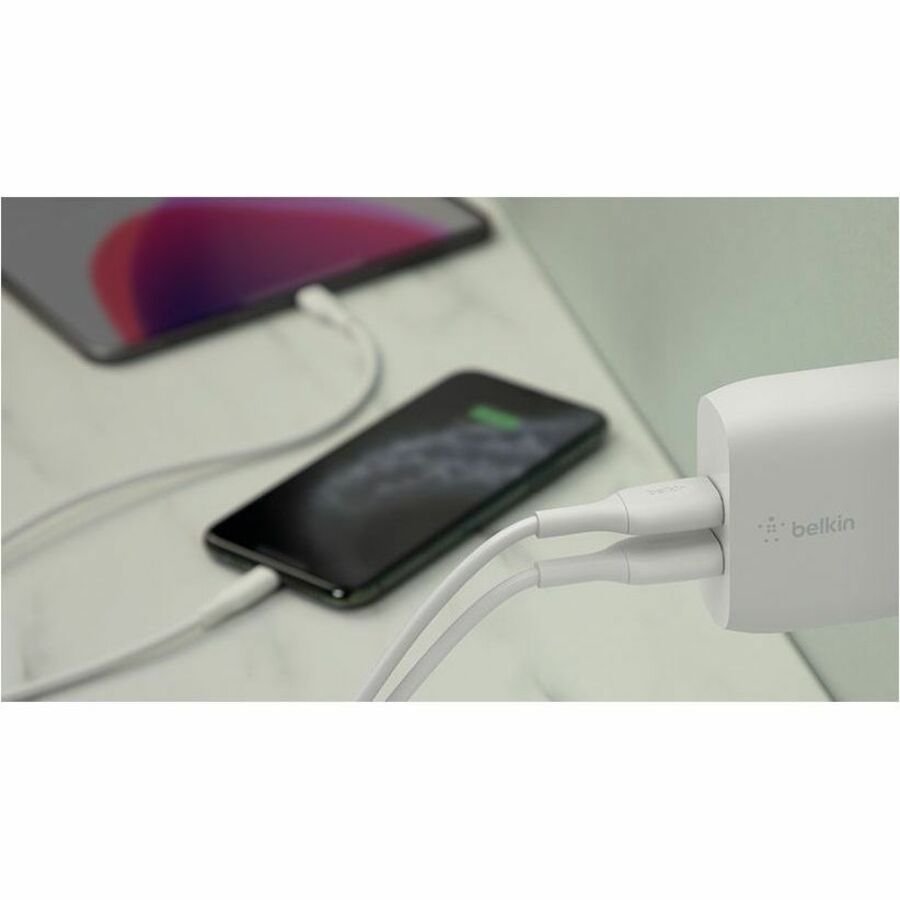 Belkin BoostCharge Dual USB-A Wall Charger 24W (USB-A to USB-C cable included) - Power Adapter - WCE001dq1MWH