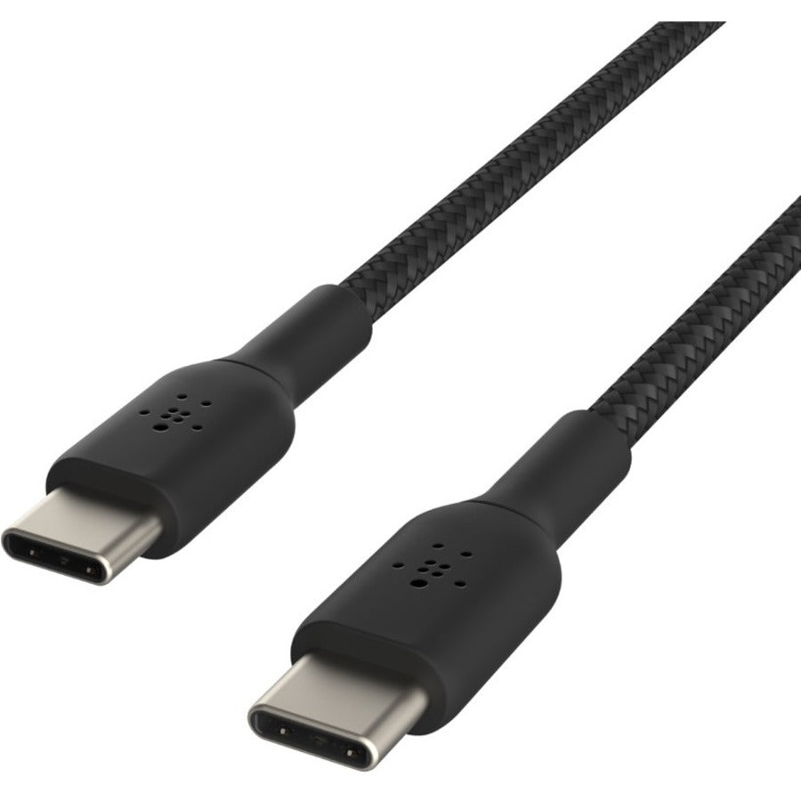 Belkin 60W USB-C to USB-C Cable - 480 Mbps - Nylon, Braided - M/M - 2m/6.6ft - Black - CAB004BT2MBK