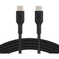 Belkin 60W USB-C to USB-C Cable - 480 Mbps - Nylon, Braided - M/M - 2m/6.6ft - Black - CAB004BT2MBK