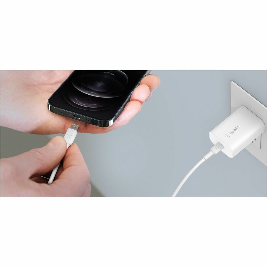 Belkin 25W Portable USB-C Wall Charger - 1xUSB-C - Fast Charging - Power Adapter - White - WCA004DQWH