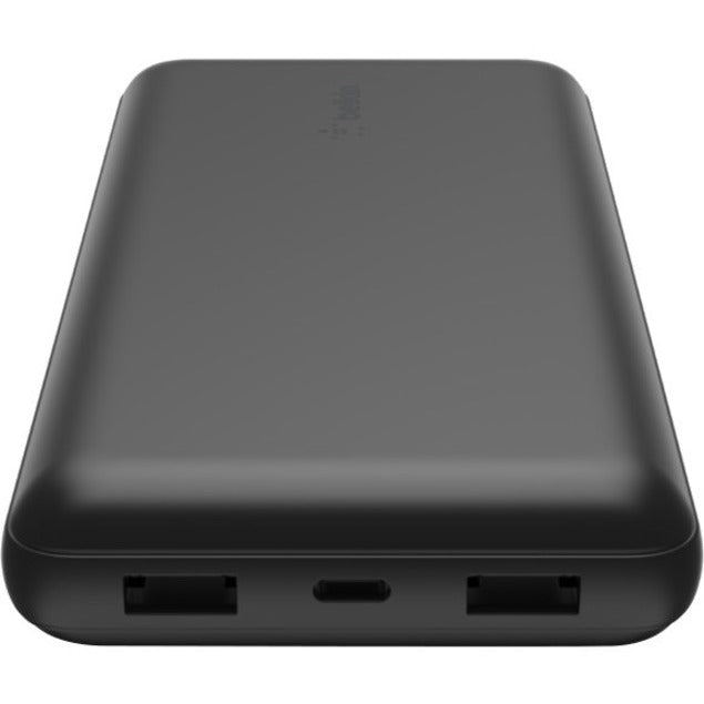 Belkin 15W 3-port USB Power Bank - 20K mAh - 2xUSB-A (12W), 1xUSB-C (15W) - Portable Charger - w/ USB-A to USB-C Cable - Black - BPB012btBK
