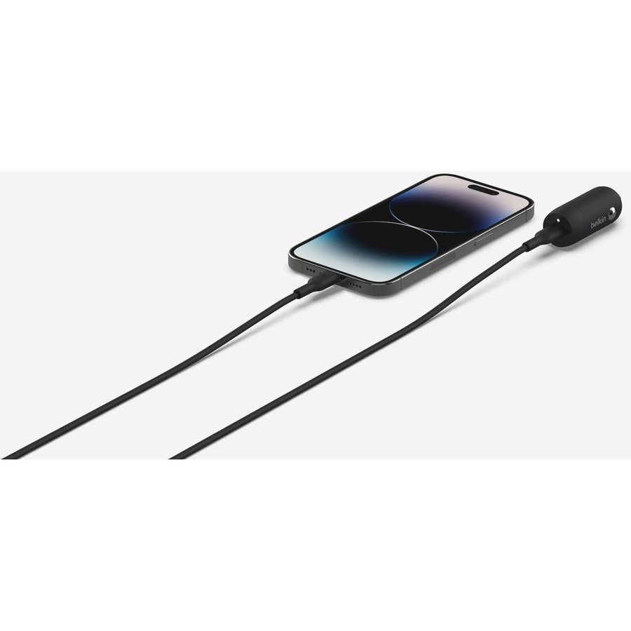 Belkin Boost&uarr;Charge&trade; 30W Fast Car Charger, Compact Design w/USB-C Power Delivery Port, Universal Compatibility for iPhone 14, Galaxy S23, Note Series, and More - Black - CCA004btBK