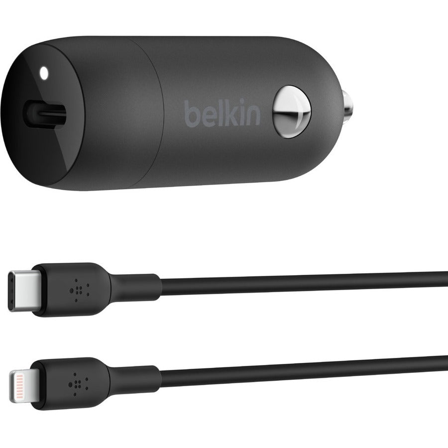 Belkin Boost&uarr;Charge&trade; 30W Fast Car Charger, Compact Design w/USB-C Power Delivery Port, Universal Compatibility for iPhone 14, Galaxy S23, Note Series, and More - Black - CCA004btBK