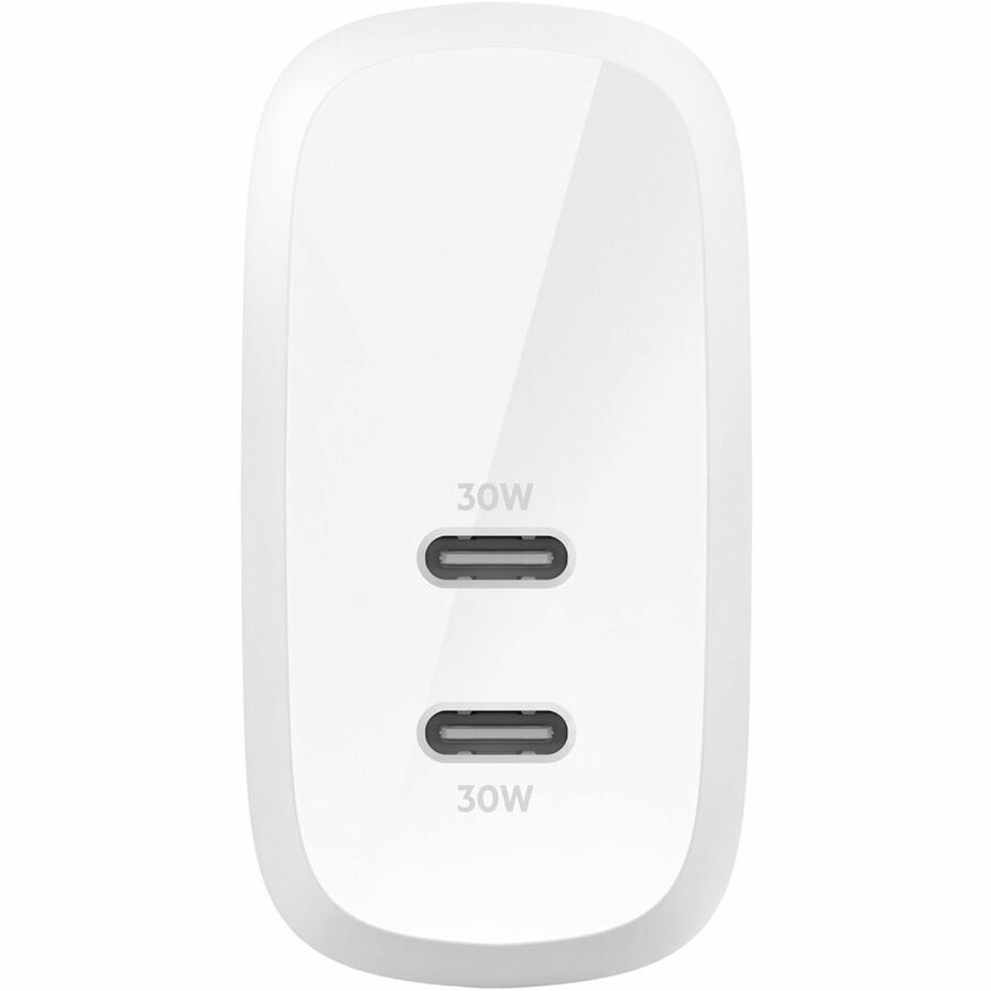 Belkin Dual USB-C Wall Charger w/PPS 60W for Apple iPhone, Galaxy, Google - Compatible w/USB-C to Lightning & USB-C - WCB010dqWH