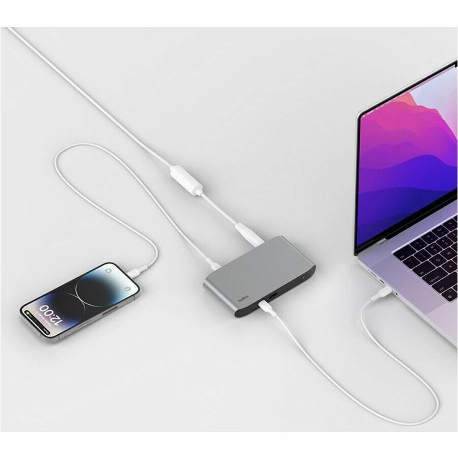 Belkin Thunderbolt 4 5-in-1 Multiport Core Hub - USB 4 - 40 Gbps - 96W - 4xTB4 USB-C, 1xUSB-A - Docking Station - Grey - INC013ttSGY