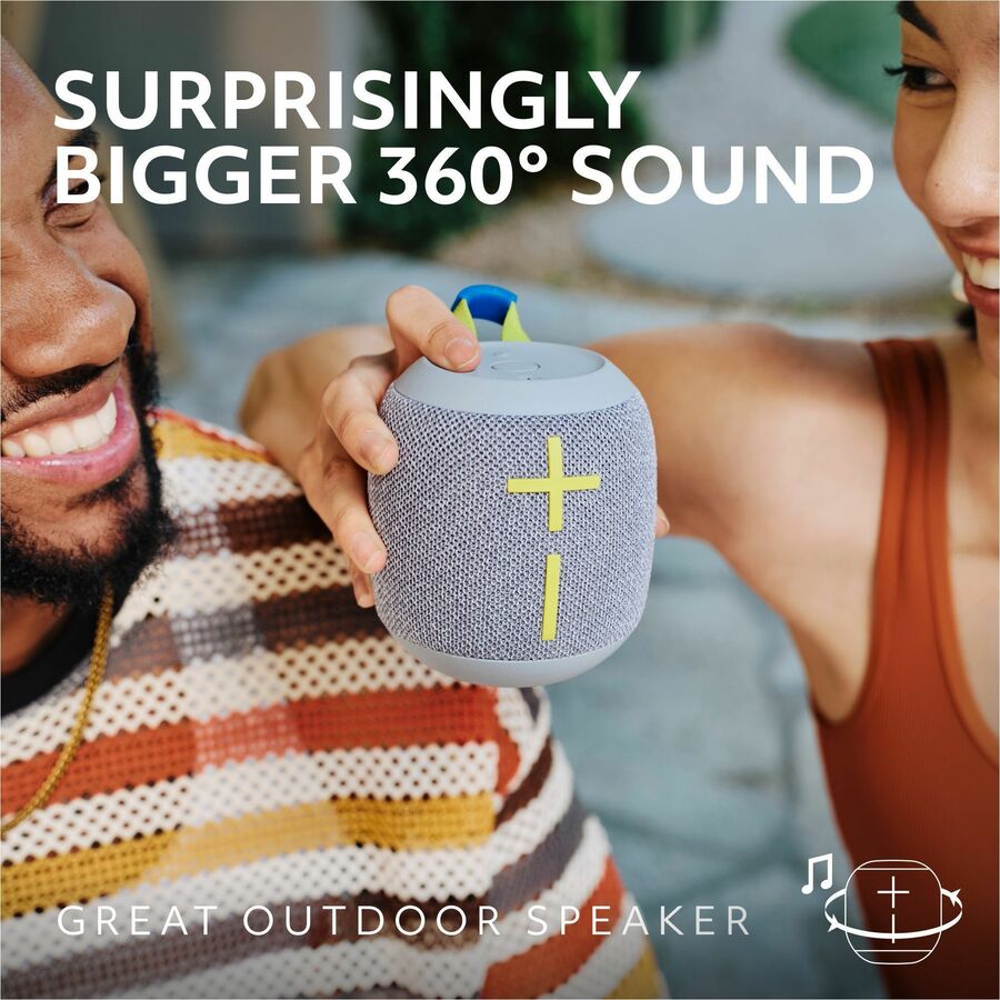 Ultimate Ears WONDERBOOM 4 Portable Waterproof Bluetooth Speaker With Big Bass and 360-Degree Sound, Dustproof Floating Speaker With 131ft (40m) Range, Gray - 984-001879