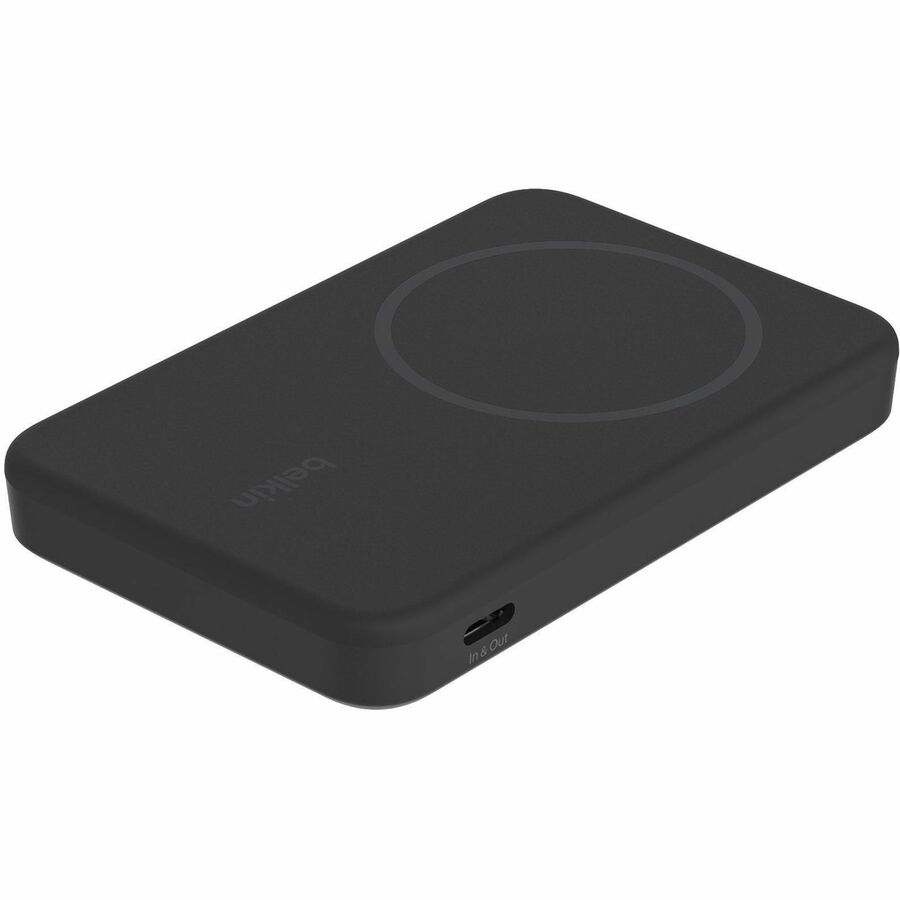 Belkin 15W Wireless Magnetic Power Bank w/ Stand, Qi2 - 5K mAh - 1xUSB-C - Portable Charger - w/ USB-C to USB-C Cable - Black - BPD006btBK