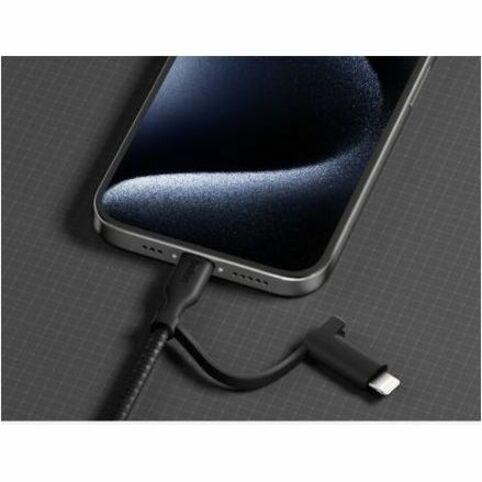 Belkin BoostCharge Pro 2-in-1 Cable with USB-C and Lightning Connector - CAC003fq1.5MBK
