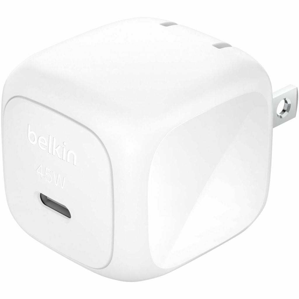 Belkin 45W Portable USB-C Wall Charger - 1xUSB-C (45W) - Fast Charge - Power Adapter - White - WCA013dqWH