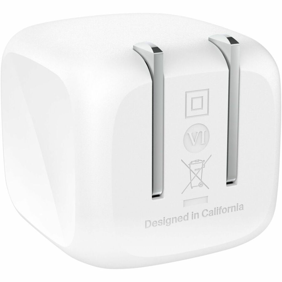 Belkin 45W Portable Cubic USB-C Wall Charger w/ USB-C Cable - 1xUSB-C - Foldable Prongs - Fast Charge - Power Adapter - White - WCA013dq1MWH-B6