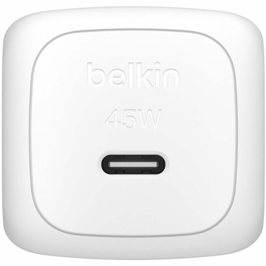 Belkin 45W Portable Cubic USB-C Wall Charger w/ USB-C Cable - 1xUSB-C - Foldable Prongs - Fast Charge - Power Adapter - White - WCA013dq1MWH-B6