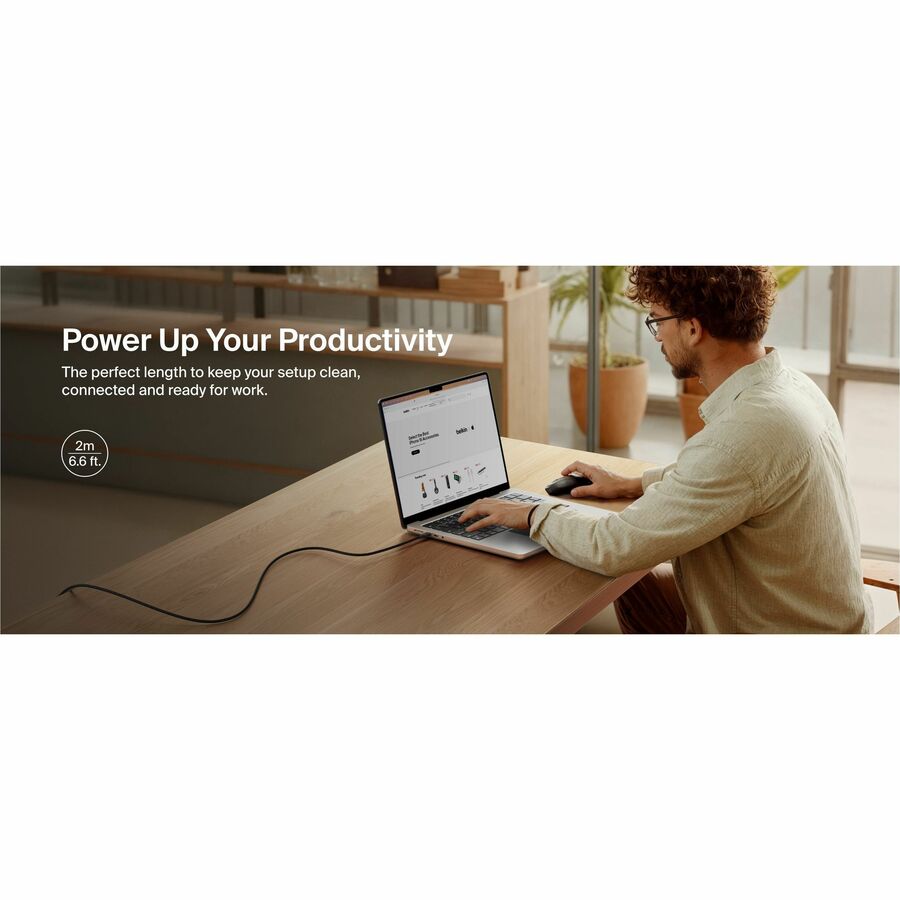 Belkin USB-C to USB-C Braided Cable 240W - CAB025fq2MBK
