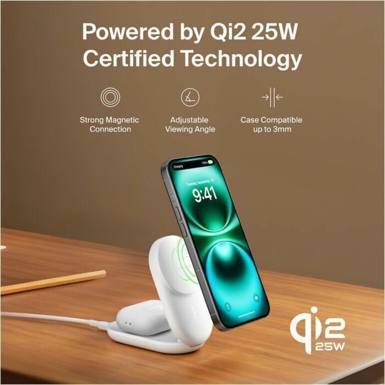 Belkin 25W 2-in-1 Wireless Foldable Magnetic Qi2 Charging Pad for Smartphones & Airpods