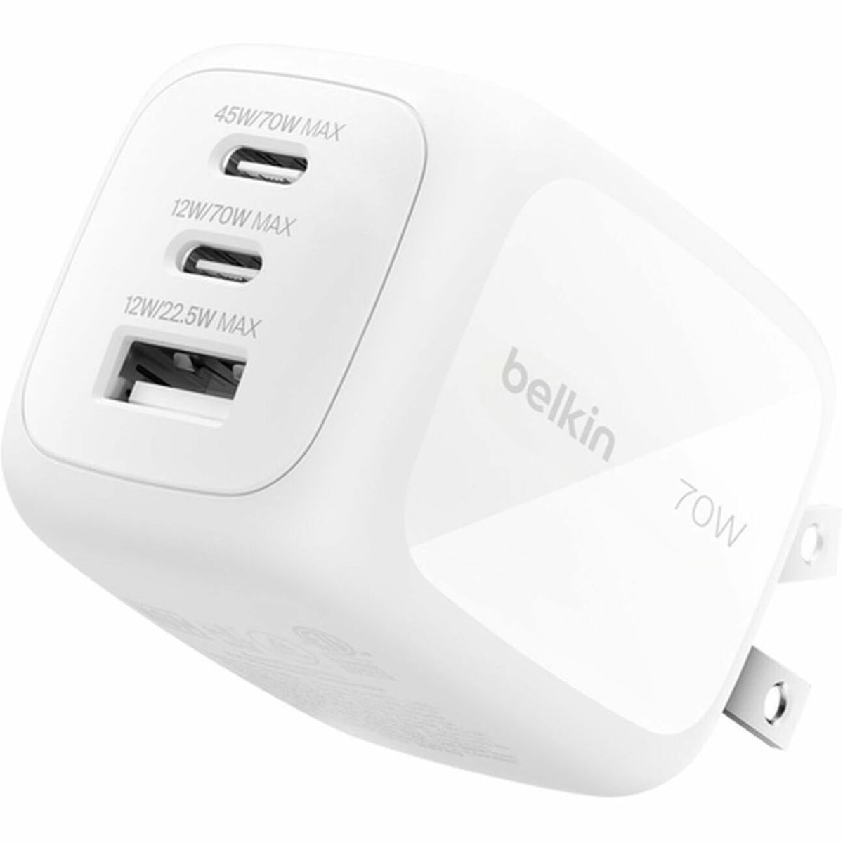 Belkin BoostCharge Pro 3-Port GaN Wall Charger 70W - WCH018dqWH