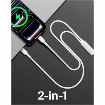 Belkin BoostCharge Pro Braided USB-C to Dual USB-C Cable 140W, White, 5ft/1.5m - CAC004fq1.5MWH