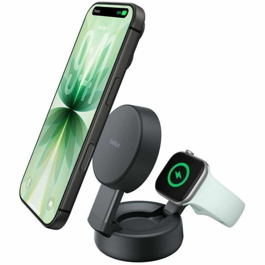 Belkin UltraCharge Pro 2-in-1 Convertible Magnetic Charger with Qi2 25W, Charcoal - WIZ043ttCH