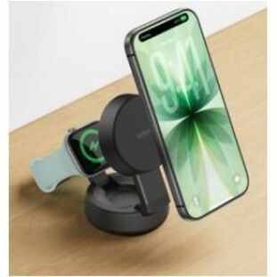 Belkin UltraCharge Pro 2-in-1 Convertible Magnetic Charger with Qi2 25W, Charcoal - WIZ043ttCH
