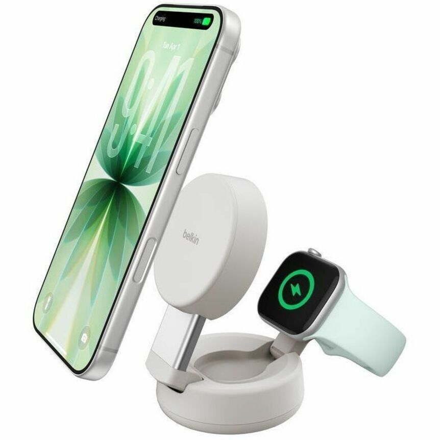 Belkin UltraCharge Pro 2-in-1 Convertible Magnetic Charger with Qi2 25W, Sand - WIZ043ttSD