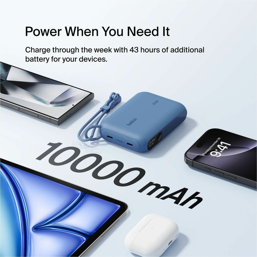 Belkin BoostCharge Power Bank 10K with Display - BPB027fqBL