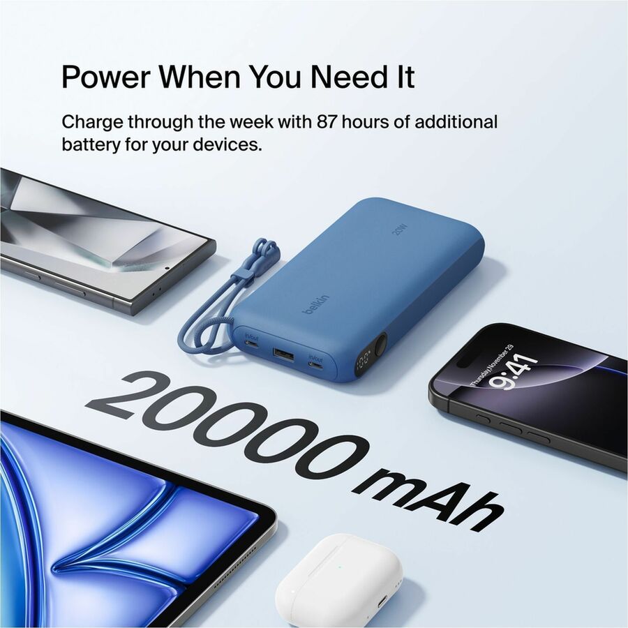 Belkin BoostCharge Power Bank 20K with Display - BPB028fqBL