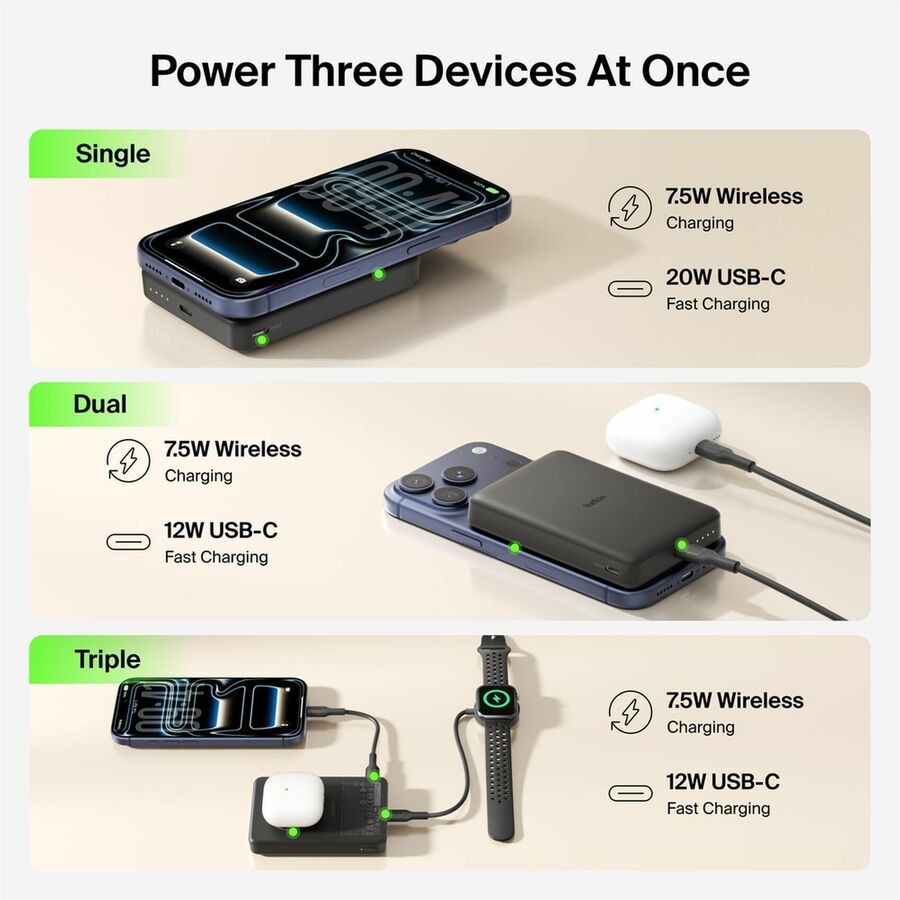 Belkin BoostCharge Slim Magnetic Power Bank 10K - BPD015fqBK