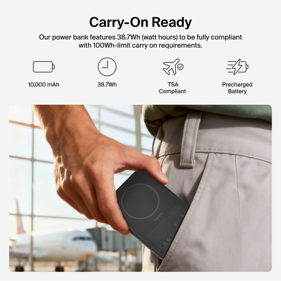 Belkin BoostCharge Slim Magnetic Power Bank 10K - BPD015fqBK