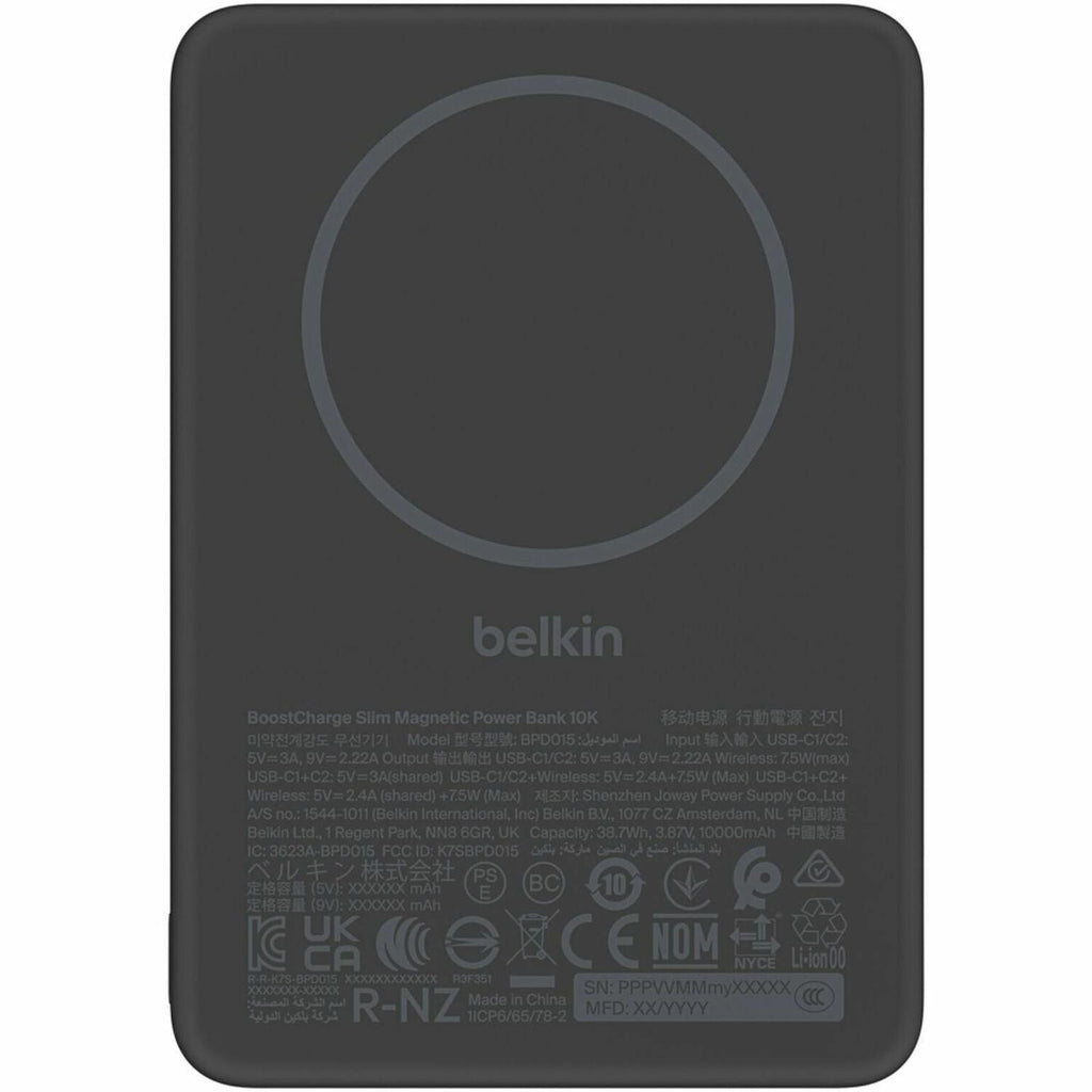 Belkin BoostCharge Slim Magnetic Power Bank 10K - BPD015fqBK
