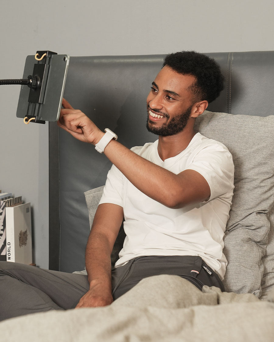 Lamicall Tablet Floor Stand - Gooseneck Swivel Tablet Holder Mount with Adjustable Height & 10.6lb Stable Base