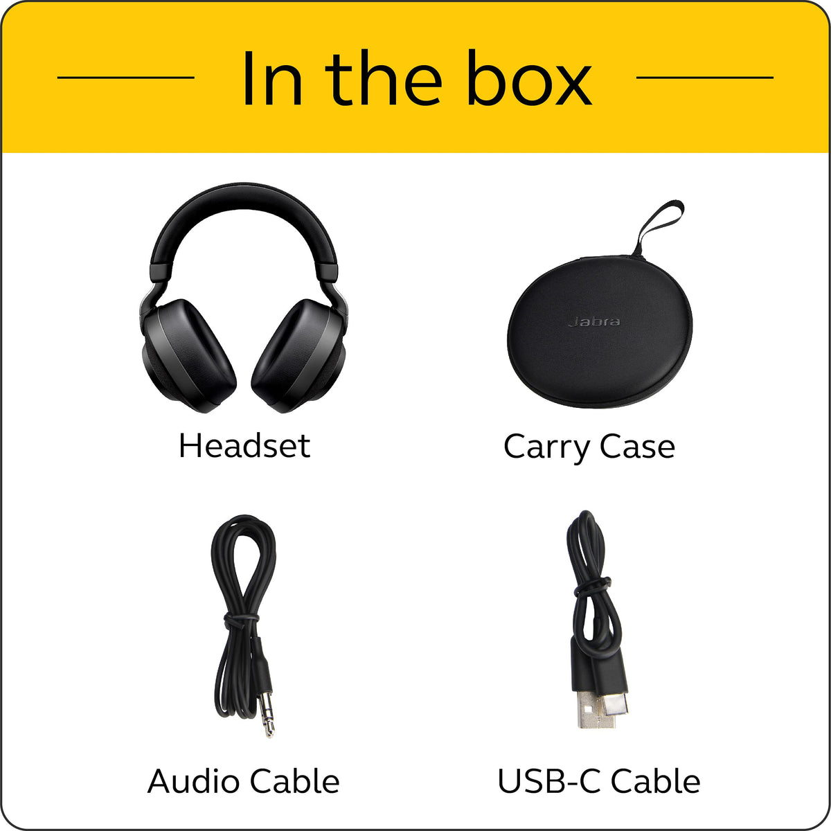 Jabra Elite 85h Wireless Noise Cancelling Over-the-Ear Headphones ƒ?? Titanium Black ƒ?? 100-99030000-02
