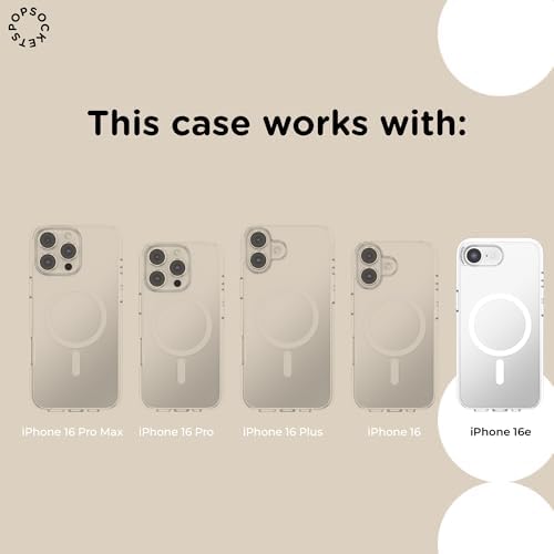 PopSockets iPhone 16E Phone Case with MagSafe, Wireless Charging Compatible, Disney - Boho Wildflowers Blue