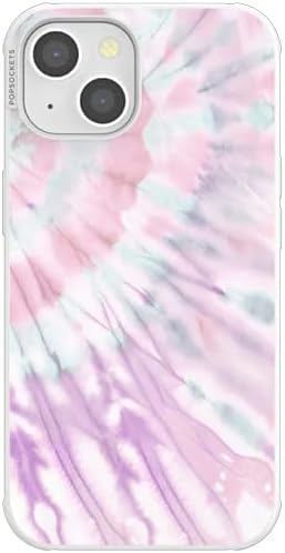 PopSockets iPhone 13 Phone Case with MagSafe- Coastal Dye Purple | Magnetic, Wireless Charging, Camera & Drop Protection, Purple, Aura, Rainbow, Colorful
