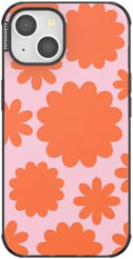 PopSockets iPhone 13 Phone Case with MagSafe- Floating Florals | Magnetic, Wireless Charging, Camera & Drop Protection, Hot Pink, Flower, Floral