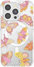 PopSockets iPhone 14 Pro Phone Case with MagSafe- Sunset Mariposa | Magnetic, Wireless Charging, Camera & Drop Protection, Butterfly, Moth, Luna, Western, Boho, Aesthetic