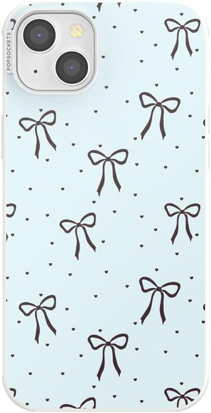 PopSockets iPhone 14 Plus Phone Case with MagSafe- Tiny Bows | Magnetic, Wireless Charging, Camera & Drop Protection, Bow, Phone, Women