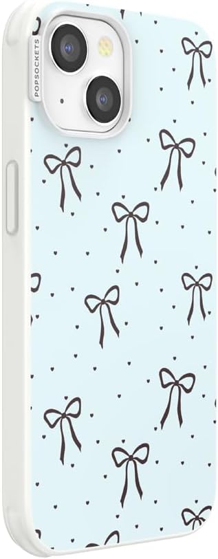 PopSockets iPhone 13 Phone Case with MagSafe- Tiny Bows | Magnetic, Wireless Charging, Camera & Drop Protection, Bow, Phone, Women