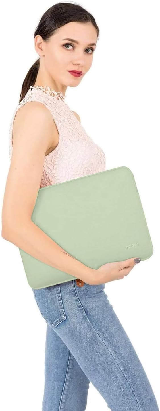 MOSISO Laptop Case 15 inch, 15 inch Laptop Sleeve Bag Compatible with MacBook Air 15 M4 A3241 M3 A3114 M2 A2941 2025 2024 2023, Dell XPS 15, Neoprene Computer Sleeve Bag with Small Case, Sage Green