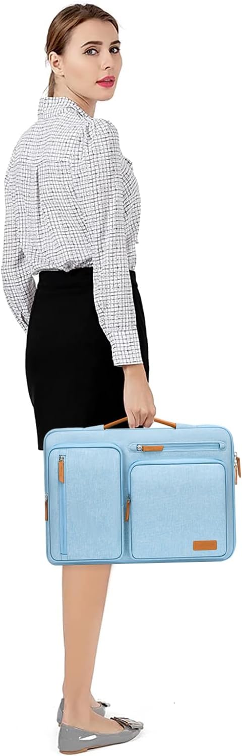 MOSISO 360 Protective Laptop Case 13 inch, 13 inch Laptop Sleeve Compatible with MacBook Air M4 M3 M2 M1 2025-2018/Pro M2 M1 2025-2016, Side Open Carrying Case with 4 Zipper Pockets&Handle, Air Blue