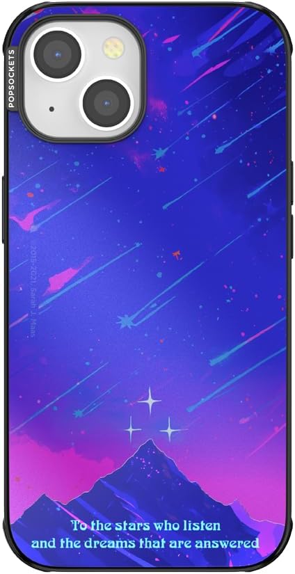 PopSockets iPhone 13 Phone Case with MagSafe, Wireless Charging Compatible, Bookish - Mirror Starfall