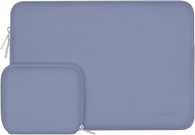 MOSISO Laptop Case 13.3 inch, 13-13.3 inch Laptop Sleeve Bag Compatible with MacBook Air/Pro 13 / Pro 14, HP Dell ASUS Lenovo Notebook, Neoprene Computer Sleeve Bag with Small Case, Lavender Gray