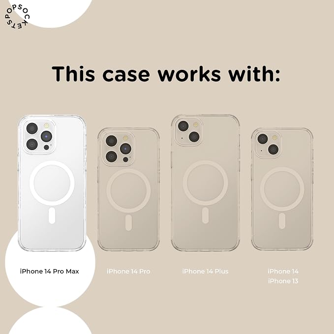 PopSockets iPhone 14 Pro Max Phone Case w/MagSafe- Spotlight Dots | Magnetic, Wireless Charging, Camera & Drop Protection, Phone, Women, Electronic Accessories, For iPad/Kindle/iPhone/Android