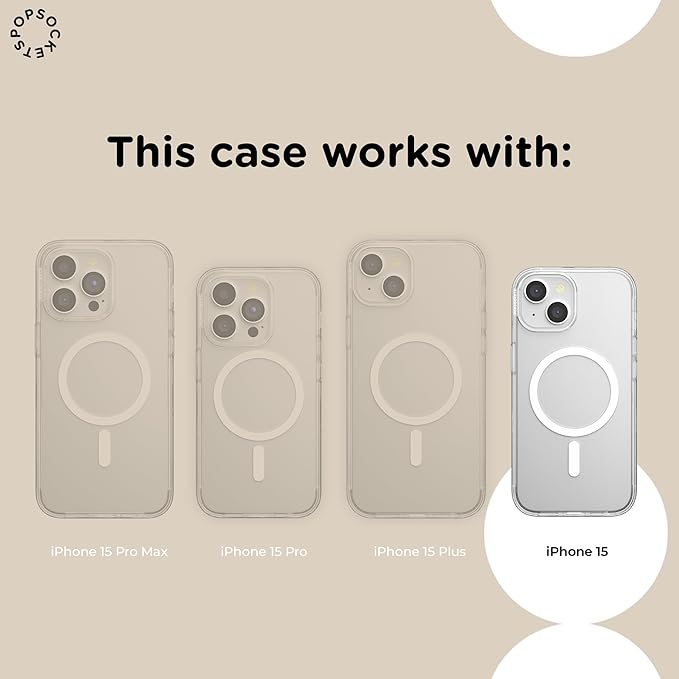 PopSockets iPhone 15 Phone Case with MagSafe- Main Character | Magnetic, Wireless Charging, Camera & Drop Protection, Dragon