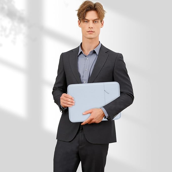 MOSISO Laptop Case 13 inch, 13 inch Laptop Sleeve Compatible with MacBook Air M4 M3 M2 M1 2025-2018 / Pro M2 M1 2025-2016, Polyester Vertical Computer Sleeve Bag with Pocket, Baby Blue