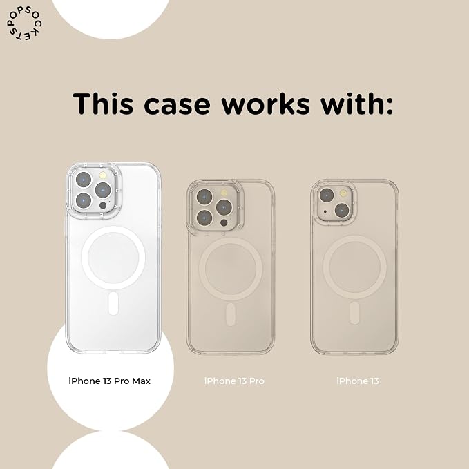 PopSockets iPhone 13 Pro Max Phone Case with MagSafe, Wireless Charging Compatible, Disney - Boho Wildflowers Blue